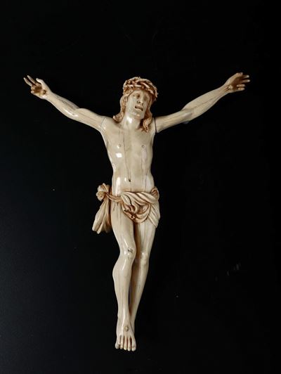 Cristo Vivo in Avorio Scolpito. Arte Barocca, Germania XVIII Secolo