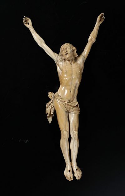 Corpus Christi in Avorio Scolpito. Scultore Barocco Operante in Italia nel XVII Secolo