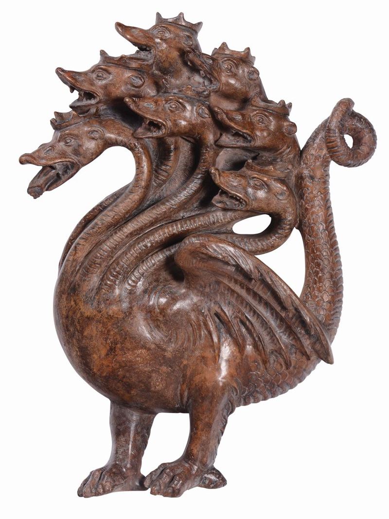 Lernaean Hydra in painted terracotta. Italian modeler from the 16th-17th century  - Auction The Rooms of a Florentine Collection - II - Cambi Casa d'Aste
