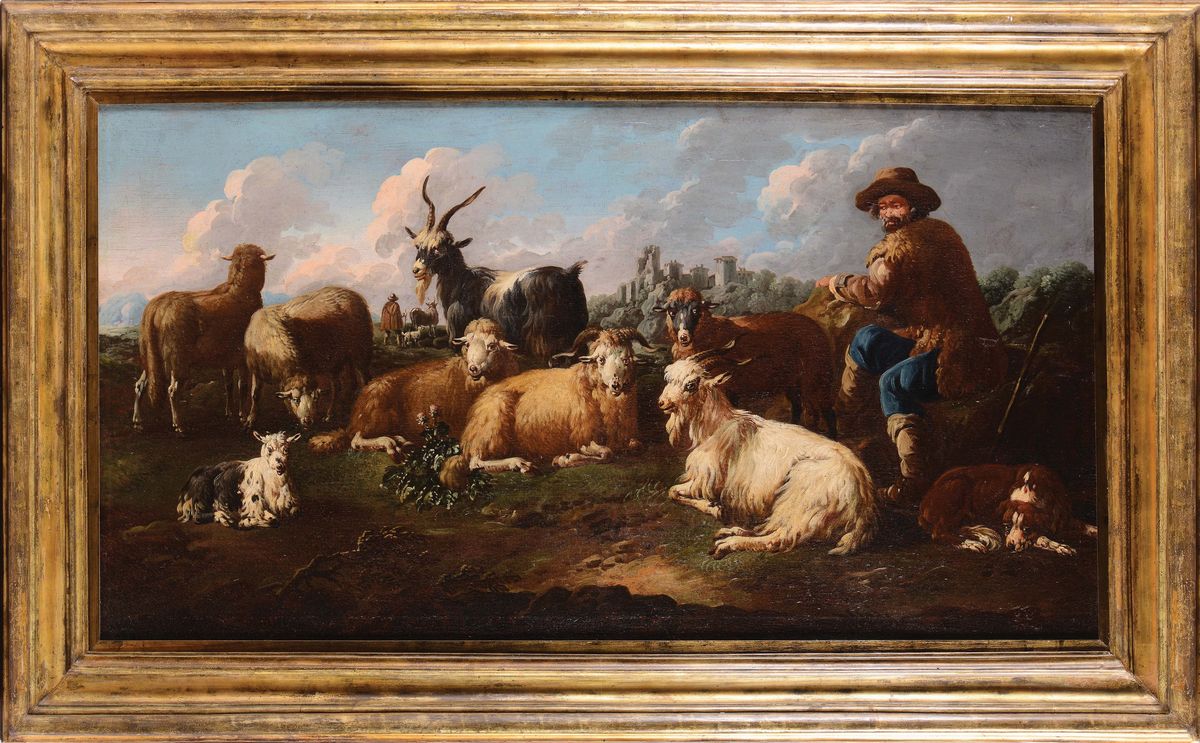 Philipp Peter Roos, Detto Rosa da Tivoli (francoforte sul Meno 1655 - Tivoli 1706)caccia al Cervo...
