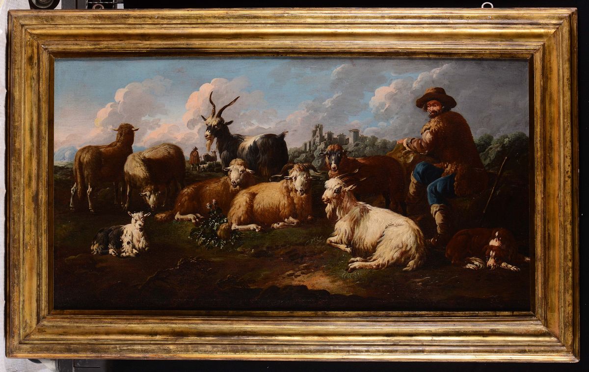 Philipp Peter Roos, Detto Rosa da Tivoli (francoforte sul Meno 1655 - Tivoli 1706)caccia al Cervo...
