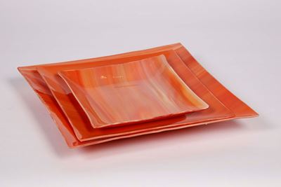 Set di Tre Piatti Quadrati
