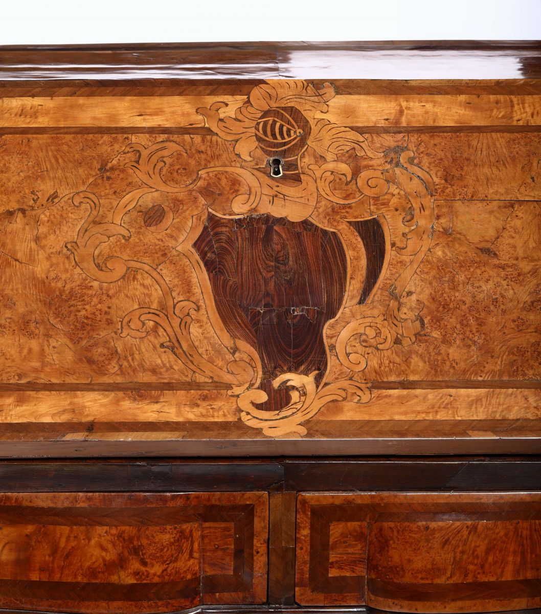 Ribalta Luigi XIV Lastronata ed Intarsiata, XVIII Secolo