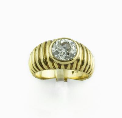 Anello con Diamante Taglio Ovale, Vecchio di Ct 1,50 Circa