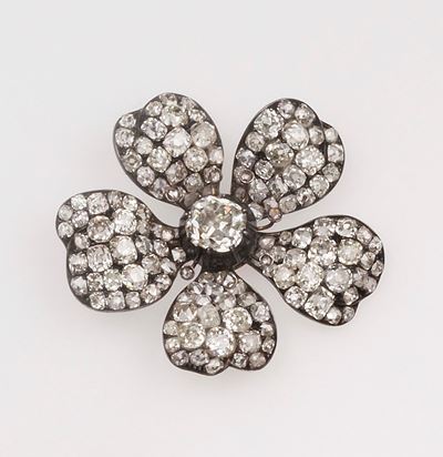 Pendente “fiore” con Diamanti di Vecchio Taglio