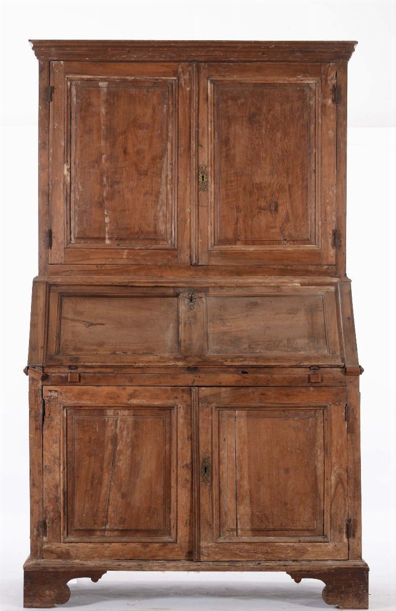 Ribalta con alzata in legno naturale, XIX secolo  - Auction Timed Fine Art - I - Cambi Casa d'Aste