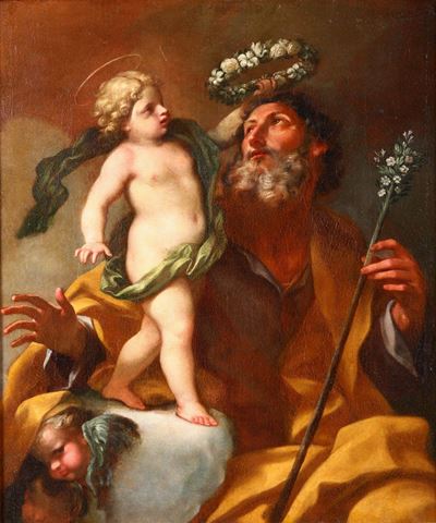 Scuola Romana del XVIII Secolosan Giuseppe con Gesù Bambino