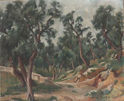 Raffaele De Grada (1916 - 2010)paesaggio con Alberi