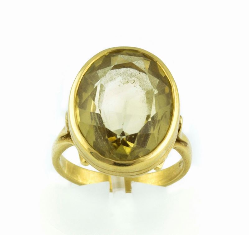 Anello con quarzo citrino  - Auction Vintage, Jewels and Bijoux - Cambi Casa d'Aste
