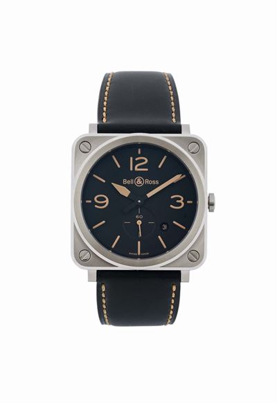 Bell&ross, Aviation, Brs64s01390, Orologio da Polso, in Acciaio, al Quarzo con Datario e Fibbia O...