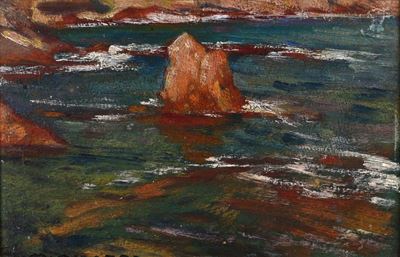 Giorgio Matteo Aicardi (1891-1985)scogli e Mare a Quinto 1922