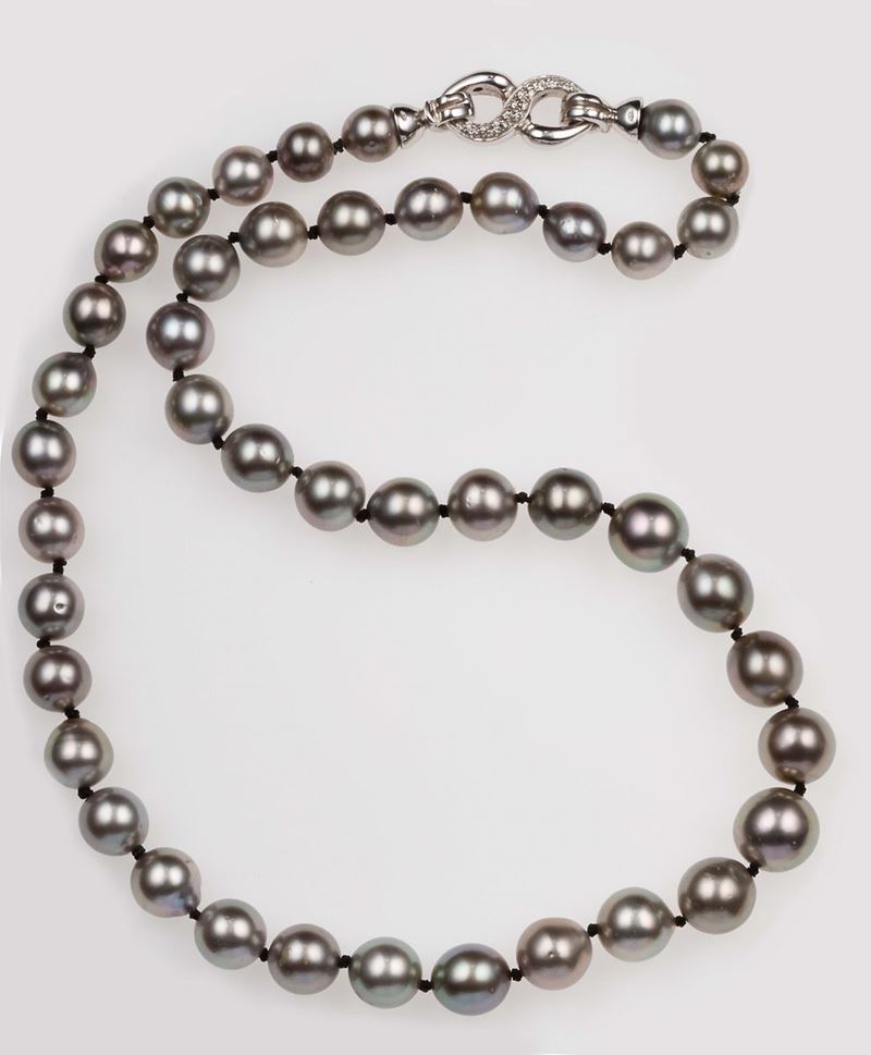 Tahitian pearl necklace  - Auction Fine Jewels - II - Cambi Casa d'Aste