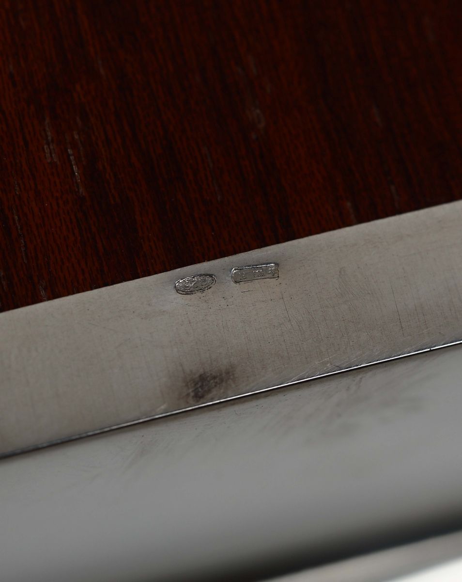 Scatola a Due Aperture con Manico in Argento