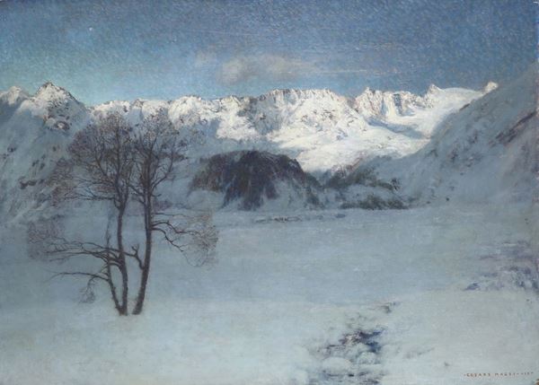 Cesare Maggi (1881-1961) Paesaggio innevato, 1913