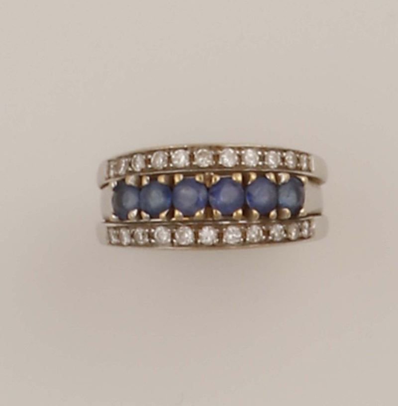 Anello con zaffiri e diamanti  - Auction Vintage, Jewels and Bijoux - Cambi Casa d'Aste