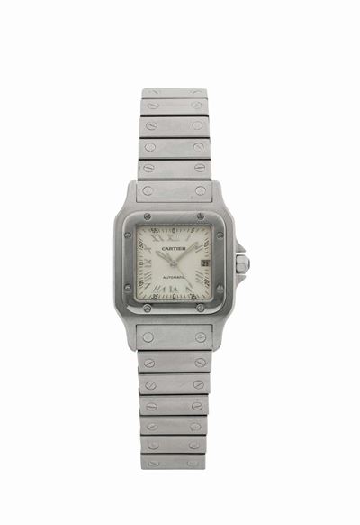 Cartier, Santos Steel, Ref. 2319, Orologio da Polso, Automatico, Impermeabile, in Acciaio, con Da...
