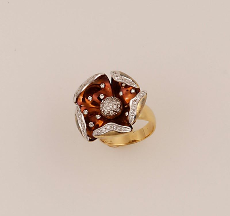 Anello con diamanti per ct 0,93  - Asta Vintage, Gioielli e Bijoux - Cambi Casa d'Aste