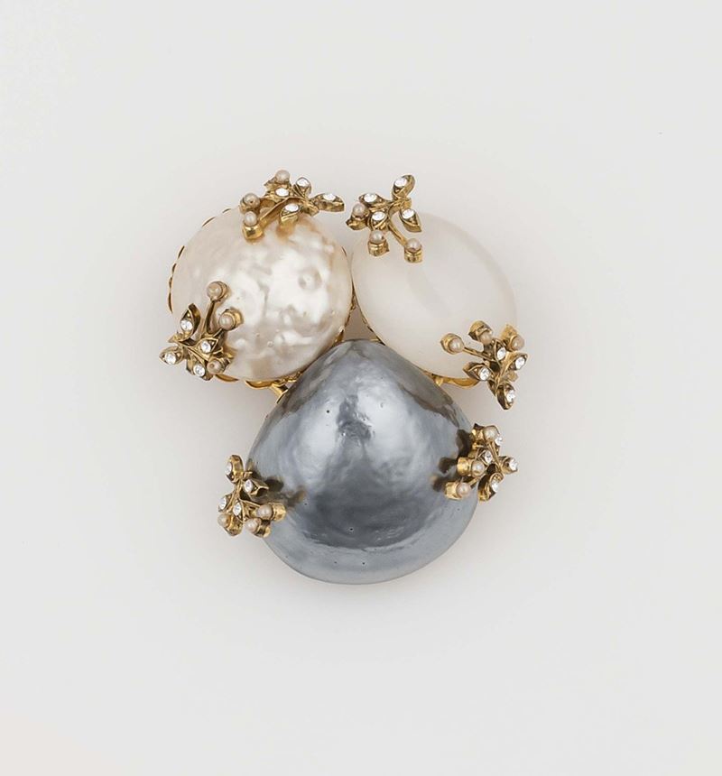 Ornella Bijoux, Spilla, anni '80  - Auction Vintage, Jewels and Bijoux - Cambi Casa d'Aste