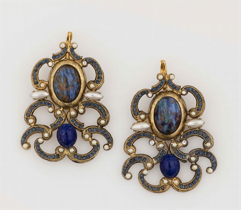 Ornella Bijoux, orecchini a buco, anni '60  - Auction Vintage, Jewels and Bijoux - Cambi Casa d'Aste