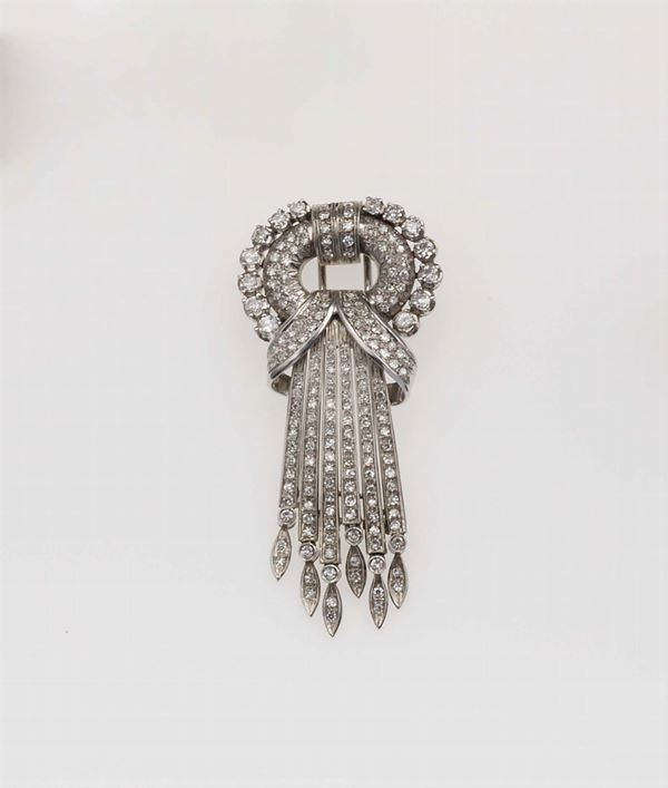 Diamond clip-brooch