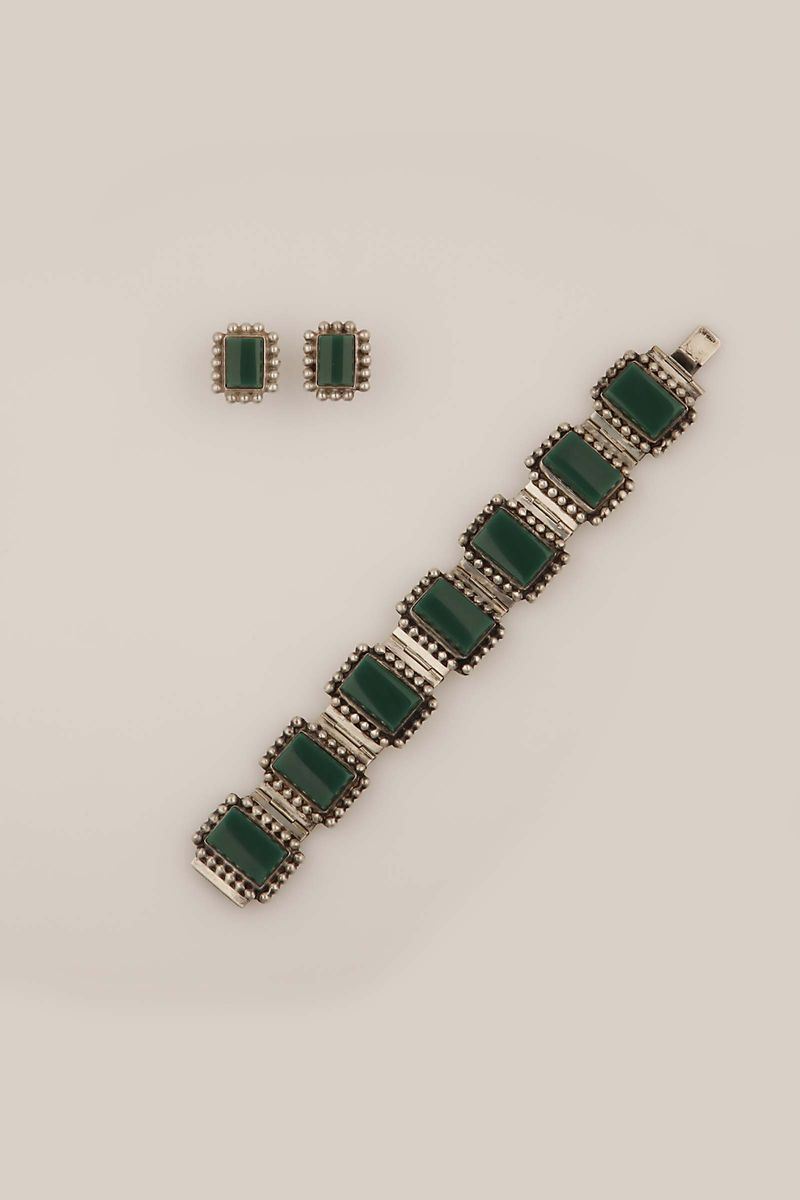 Manifattura Messicana, Bracciale e orecchini a pressione  - Auction Vintage, Jewels and Bijoux - Cambi Casa d'Aste