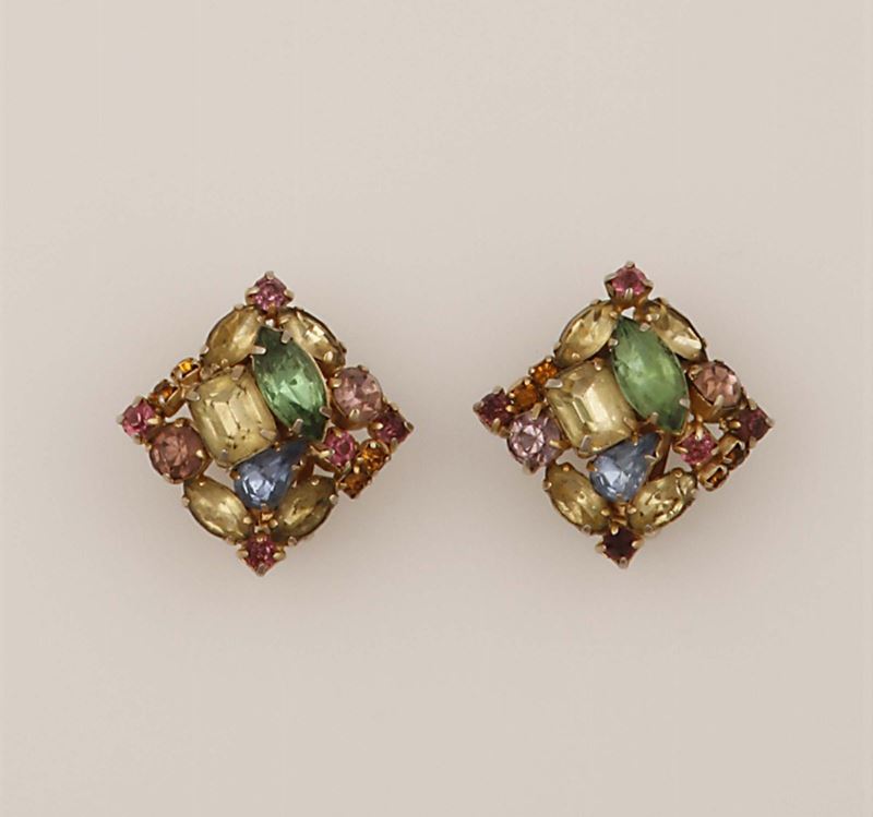 Orecchini a clip, anni '80  - Auction Vintage, Jewels and Bijoux - Cambi Casa d'Aste