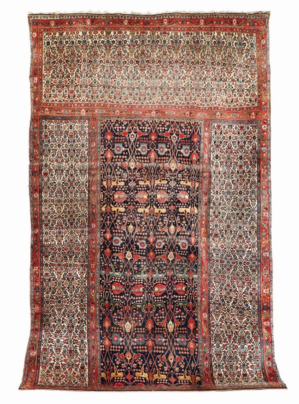 Importante tappeto persiano Bidjar Triclinum,  XIX secolo