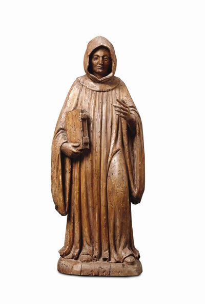 Scultura in Legno Raffigurante Savonarola, Arte Italiana del XVIII Secolo
