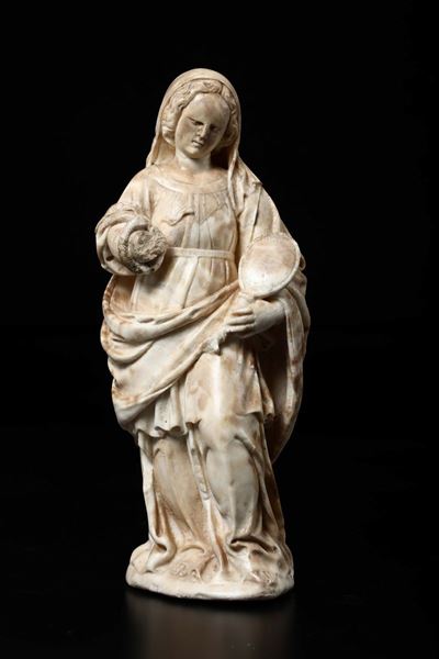 Scultura in Marmo Alabastrino Rappresentante la Prudenza, Regno di Napoli, XVI Secolo