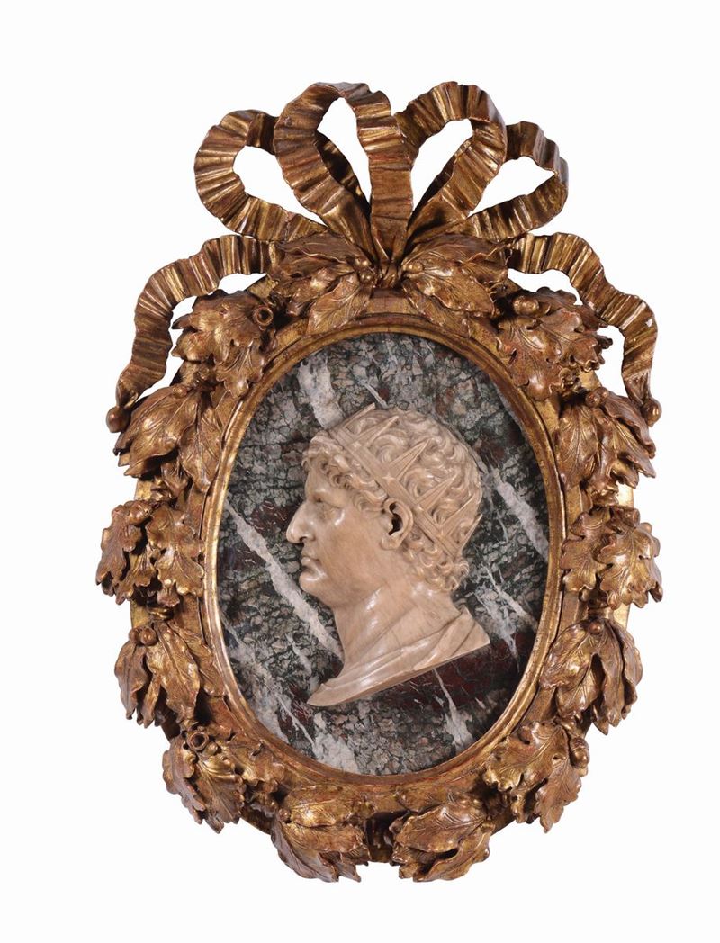 Profilo di Imperatore romano (Galba?). Scultore italiano del XVII secolo  - Asta Le Stanze di una Collezione Fiorentina - II - Cambi Casa d'Aste