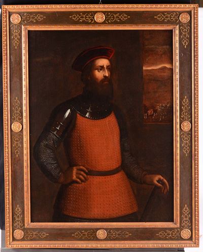 Pittore Italiano Tardo Cinquecentescoritratto di Condottiero Rinascimentale