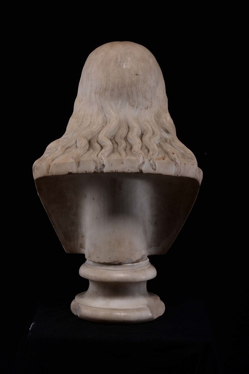 Busto di Redentore in Marmo Bianco. Scultore Neoclassico Toscano del XIX Secolo Prossimo a Lorenz...