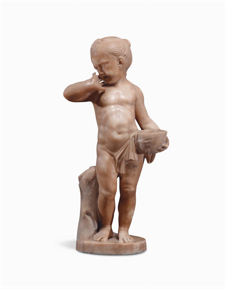 Fanciullo che Piange in Marmo. Scultore Francese del XIX Secolo