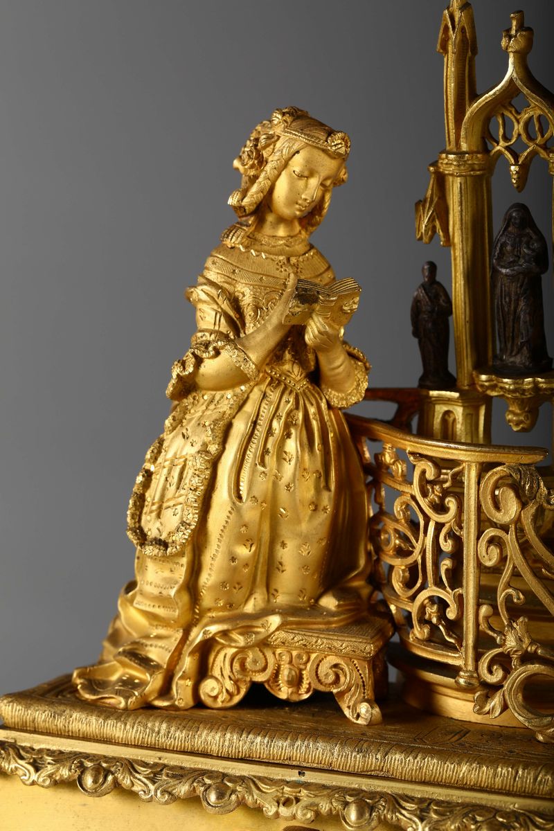 Pendola da Tavolo in Bronzo Dorato, Luigi Filippo