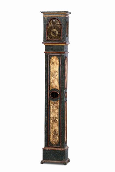 Orologio a Colonna con Cassa in Legno Laccato, Firenze XVIII Secolo