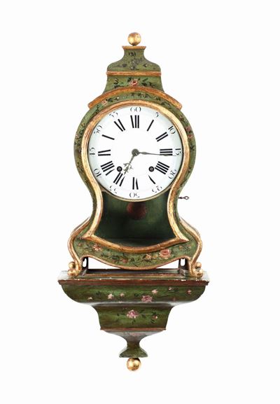 Neuchateloise con Cassa in Legno Laccato, Svizzera Inizi XIX Secolo