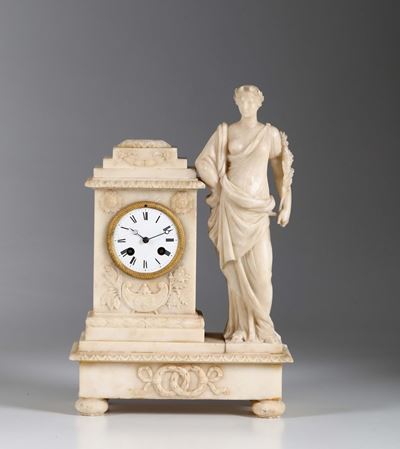 Pendola da Tavolo in Alabastro, XIX Secolo