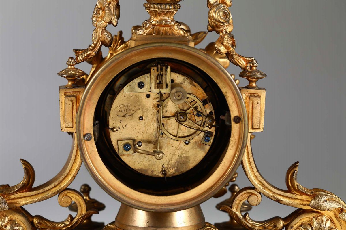 Pendola da Tavolo in Bronzo Dorato, Francia Napoleone III