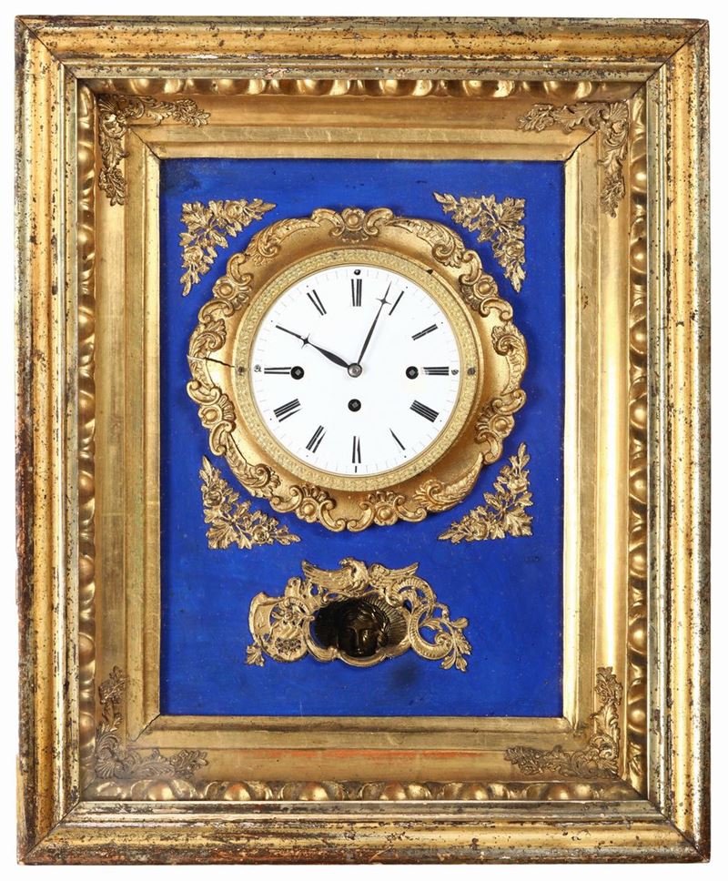 Pendola da parete a quadro, Vienna XIX secolo  - Asta Dalla Raccolta di un Maître-Horloger - Cambi Casa d'Aste