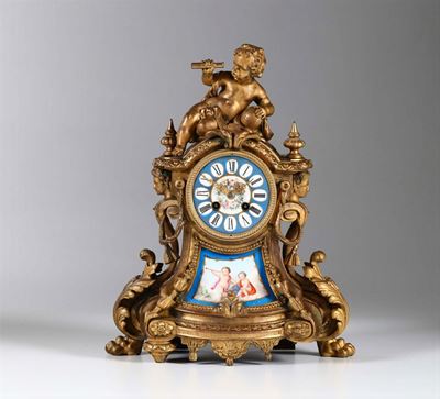 Pendola da Tavolo in Bronzo Dorato Raffigurante L’allegoria Dell’astronomia, Francia Napoleone II...