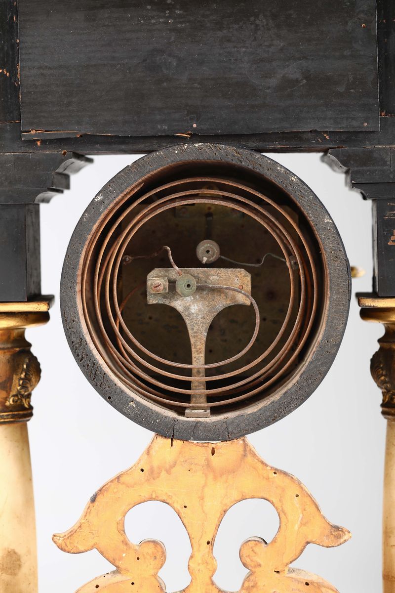 Lotto di Quattro Pendole a Portico con Colonne in Alabastro, Austria XIX Secolo