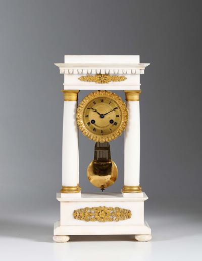 Pendola da Tavolo a Portico, Guyon Fils a Lion, Francia XIX Secolo