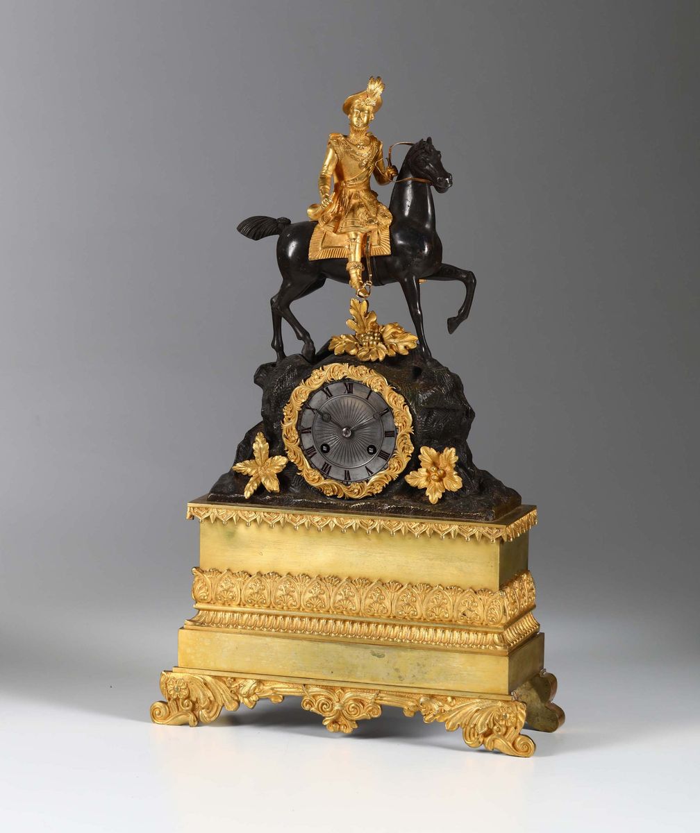 Pendola da Tavolo con Cavaliere, Francia Carlo X