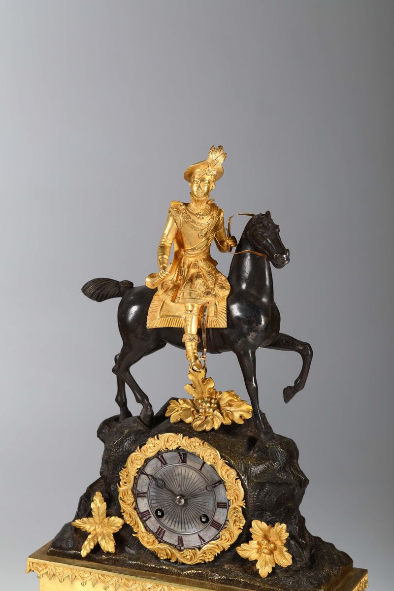 Pendola da Tavolo con Cavaliere, Francia Carlo X