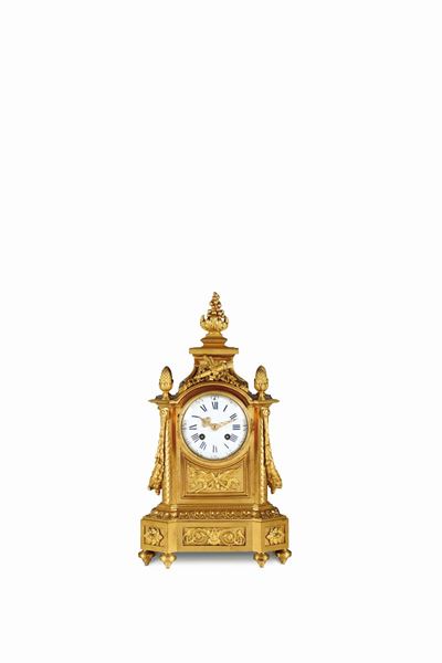 Pendola da Tavolo in Bronzo Dorato, Francia XIX Secolo