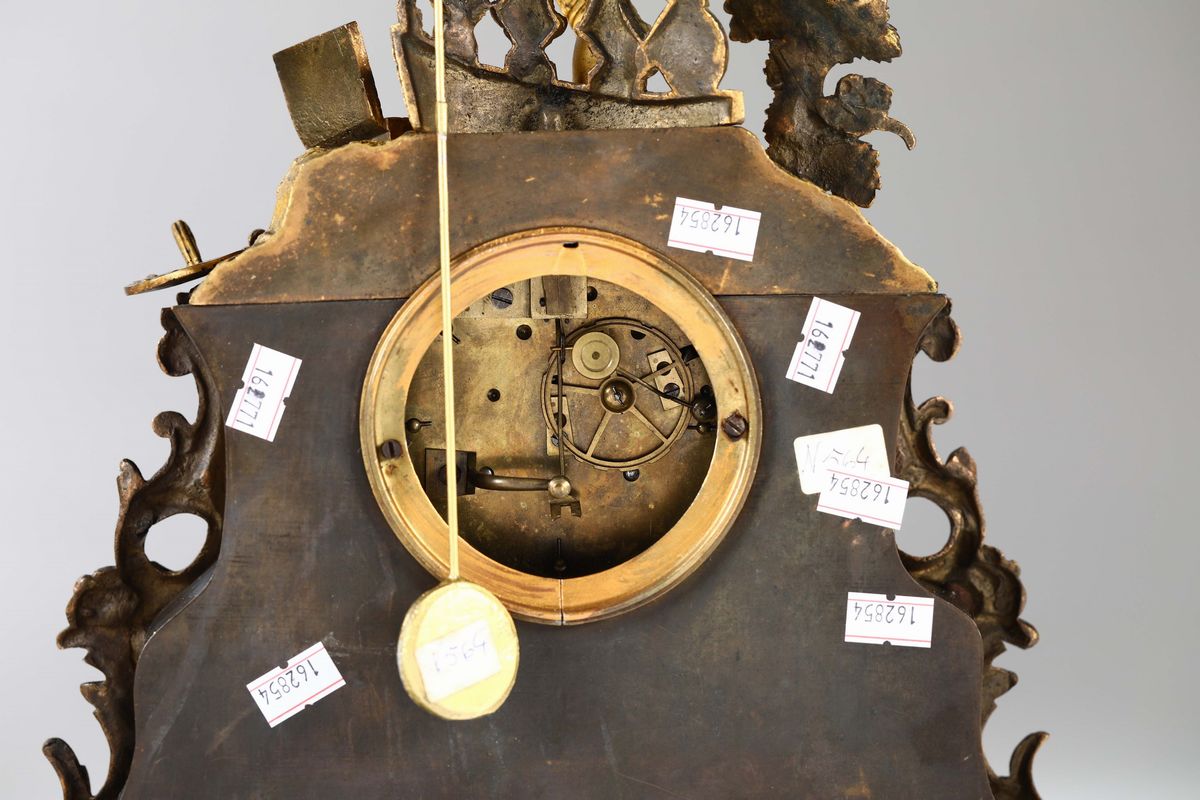 Pendola da Tavolo in Bronzo Dorato, Francia XIX Secolo