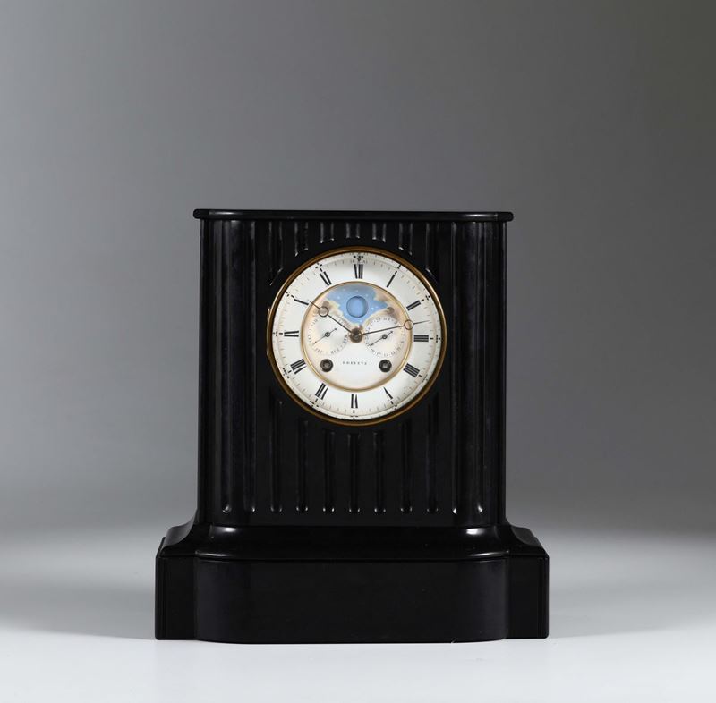 Pendola da tavolo in marmo nero del Belgio, Francia fine XIX secolo  - Auction From the Collection of a Maître-Horloger - Cambi Casa d'Aste