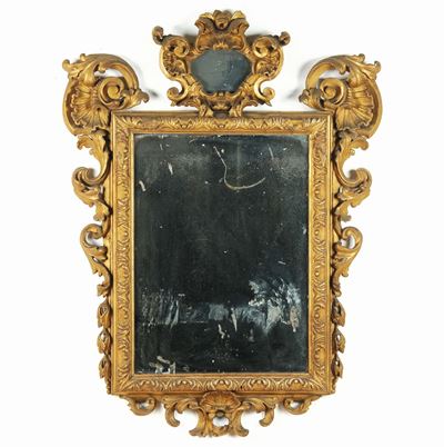 Specchiera in Legno Intagliato e Dorato, XVIII Secolo