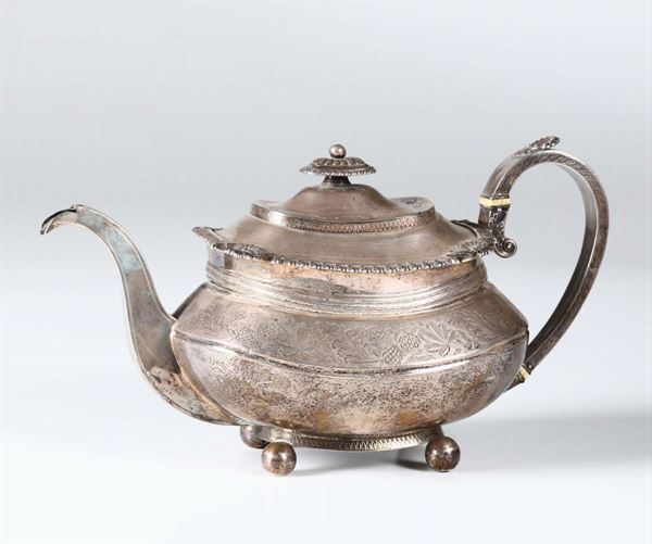 Caffettiera in argento, Inghilterra fine XIX secolo