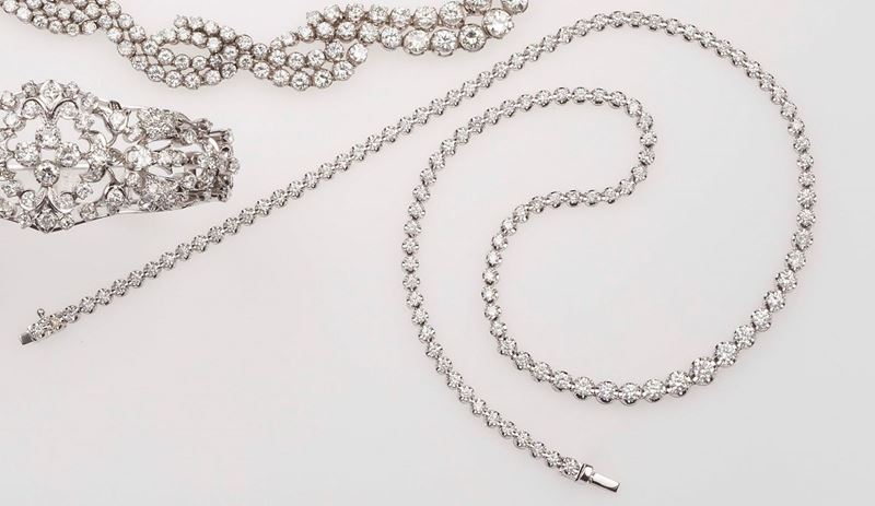 Brilliant-cut diamond rivière  - Auction Fine Jewels - II - Cambi Casa d'Aste